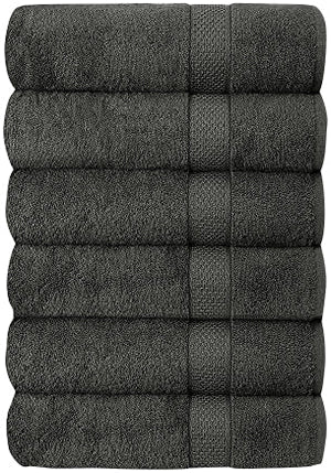Set of 6 Hotel & Spa 100% Cotton Bath Towels 27x52 Inch