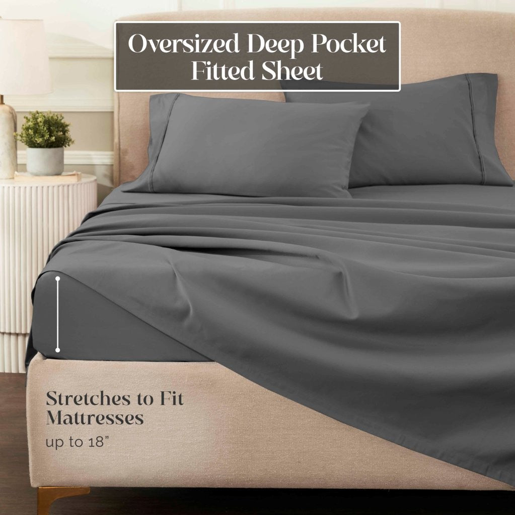 1200 Thread Count Egyptian Cotton Sateen Sheet Set - Egyptian Cotton Sheet Set by Superior Brand