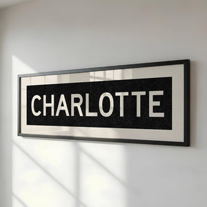 Framed Charlotte North Carolina Bus Scroll