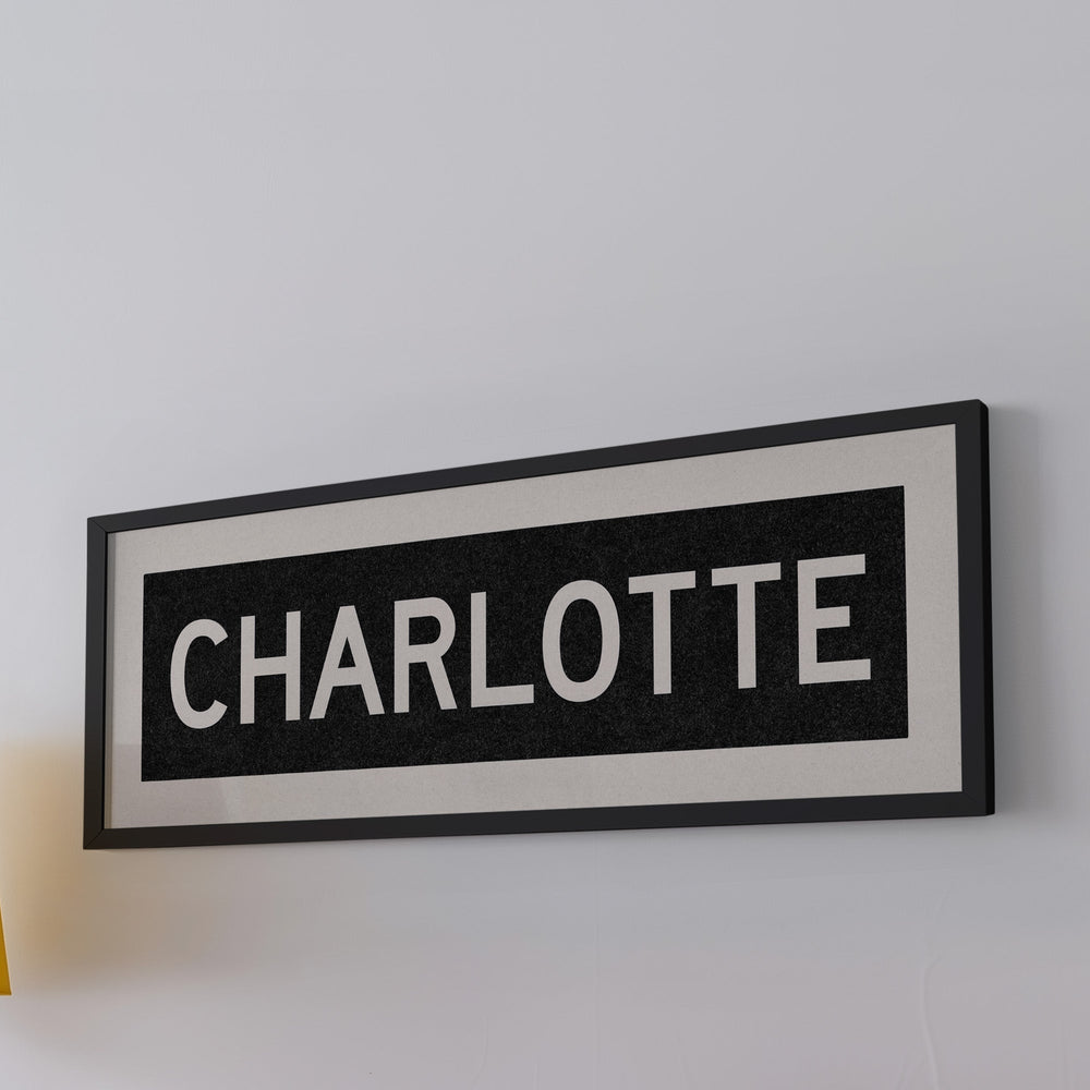 Framed Charlotte North Carolina Bus Scroll
