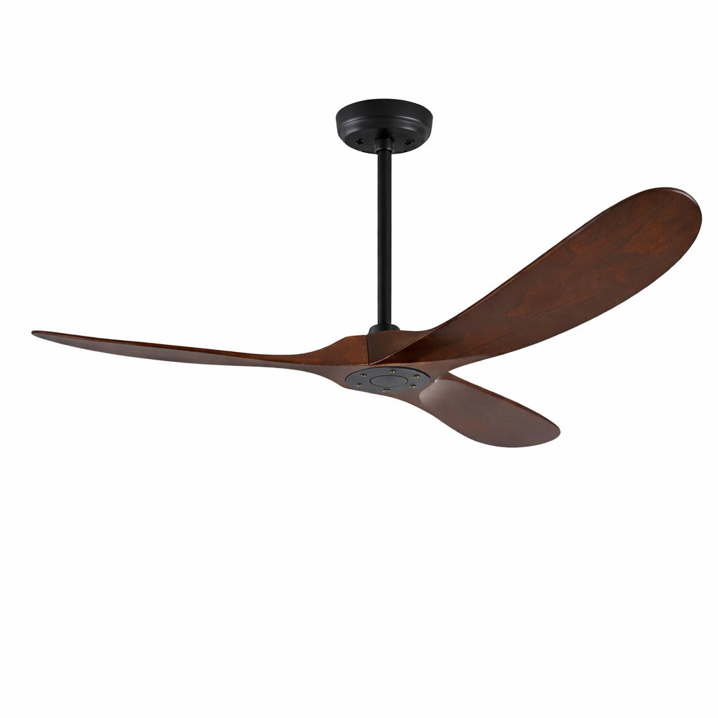 52 Inch Solid Wood Ceiling Fan 3-Blade DC Motor Remote