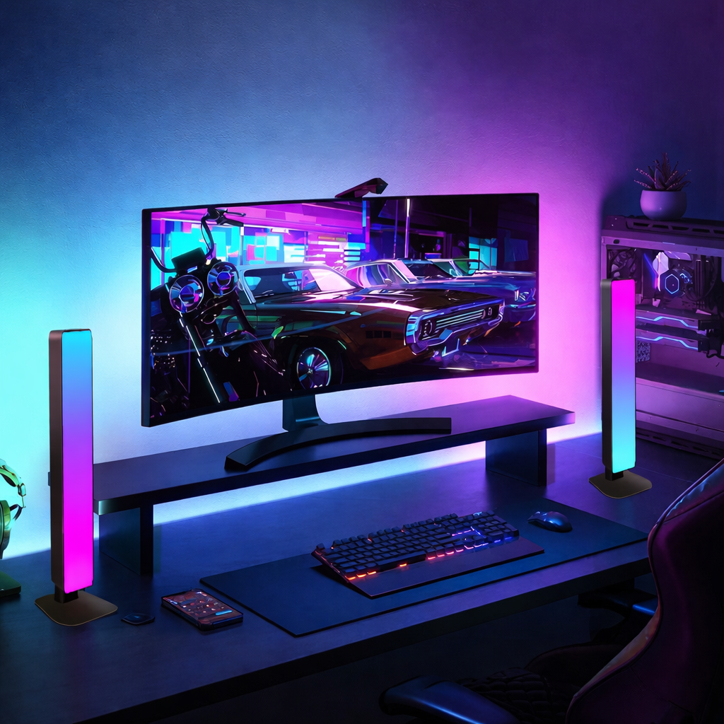 Smart RGB Atmosphere Light App Control Music Sync Lamp for Car TV Gaming Desk