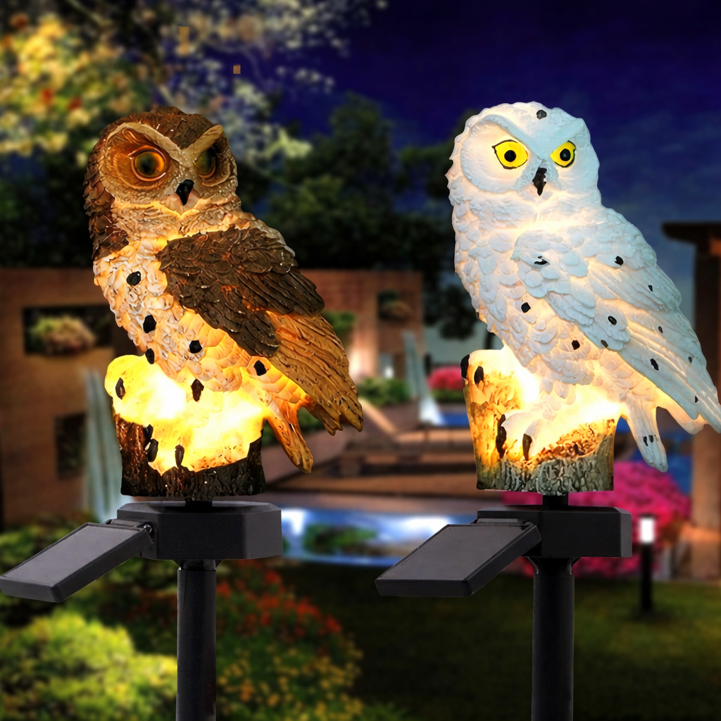 Solar Owl Garden Lights Outdoor LED Solar Powered Waterproof Animal Lamp Decor