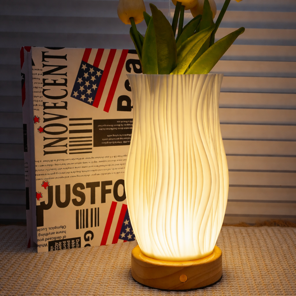 USB LED 3D Pleated Desk Lamp Dimmable Bedside Table Lamp Modern Bedroom Light