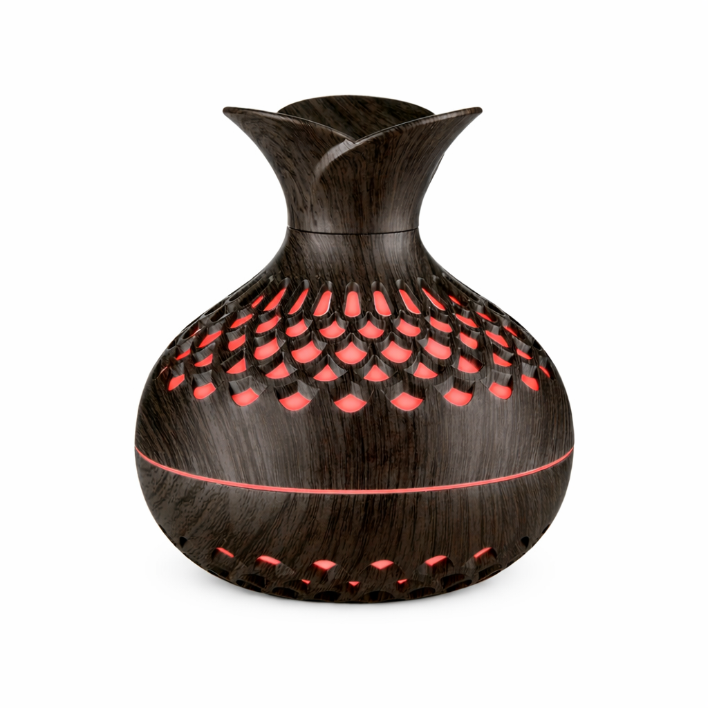 Wood Grain Aromatherapy Diffuser 300ml USB Mini Air Humidifier with Night Light