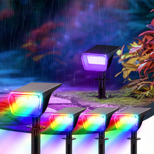 RGB Solar Spotlights Outdoor – Color Changing Waterproof Lights for Yard & Garden