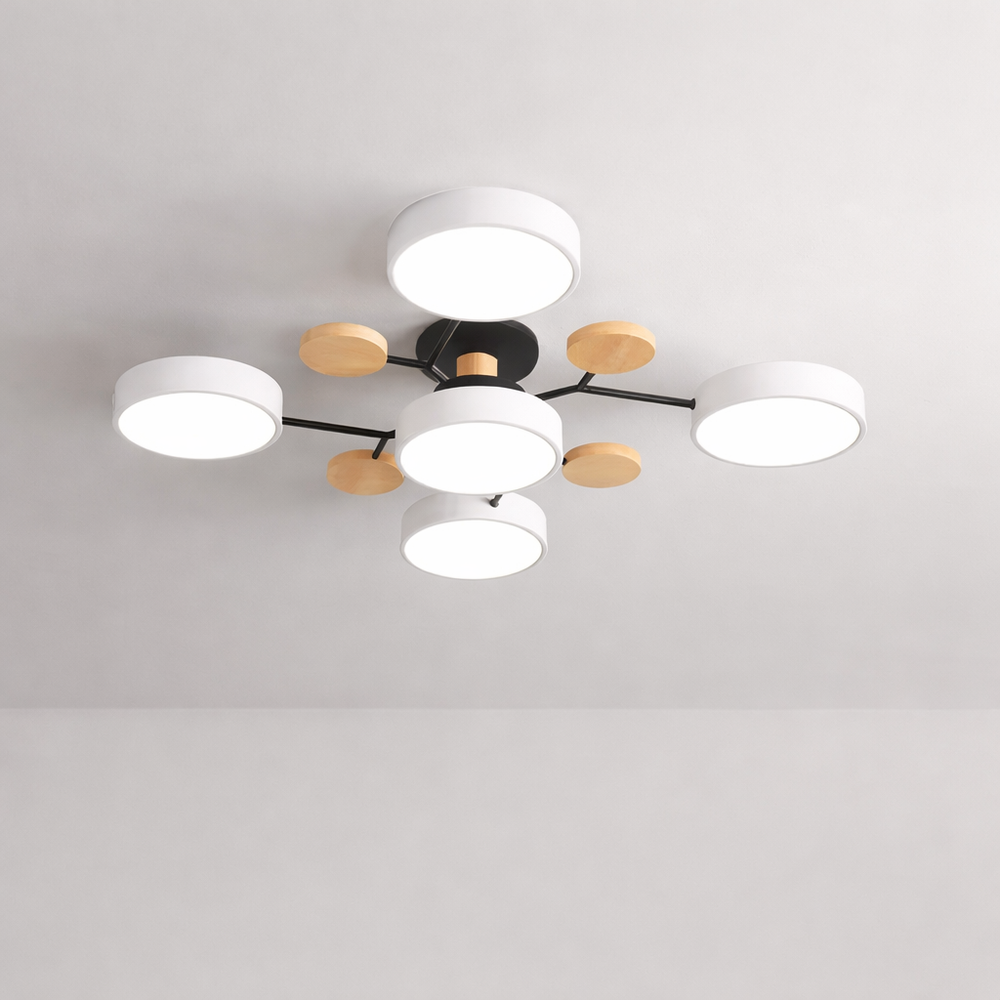 Modern LED Chandelier 3-Color Ceiling Pendant Light Nordic Lamp for Living Bedroom