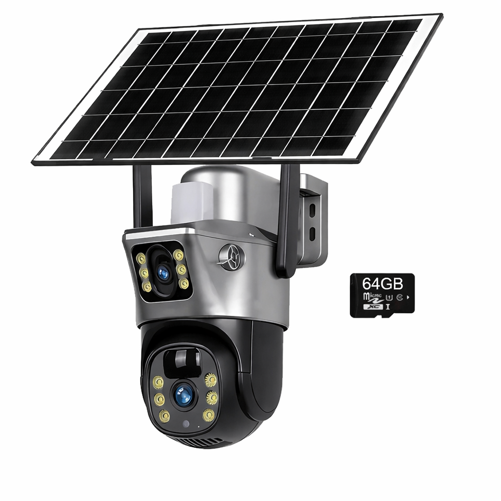 4G WiFi Solar Security Camera Dual Lens 8MP 4K PIR Night Vision Outdoor