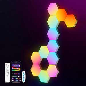 RGB Smart Hexagonal Wall Lamp Color Changing Music Rhythm APP DIY Night Light