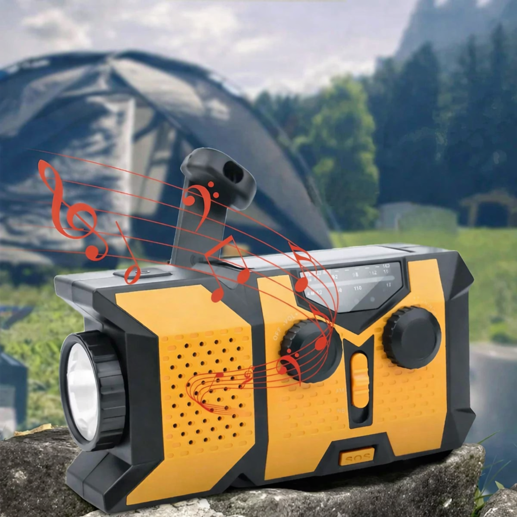 Emergency NOAA Weather Radio Solar Hand Crank AM FM Power Bank LED Flashlight