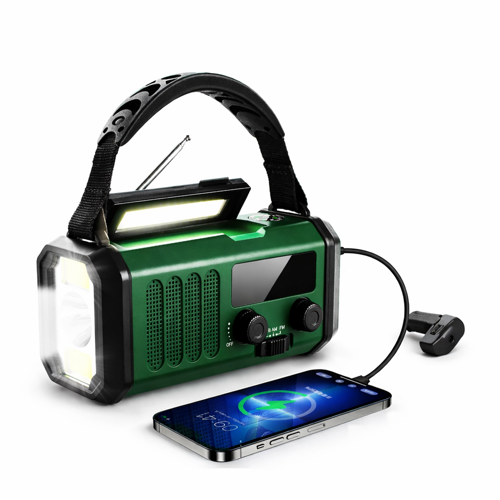 Emergency NOAA Weather Radio Solar Hand Crank 10000mAh Power Bank SOS