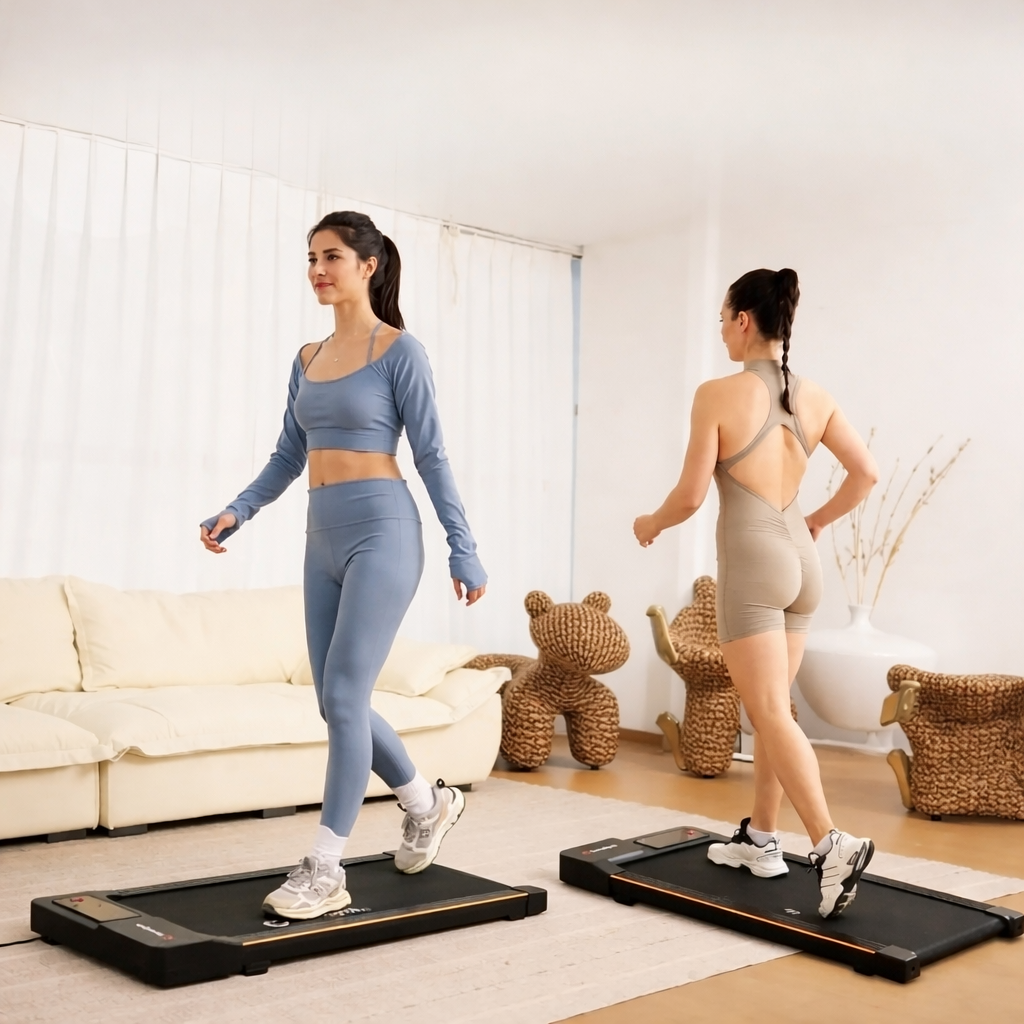 Under Desk Walking Pad Treadmill 2-in-1 Portable Quiet Jogging Machine Home Office