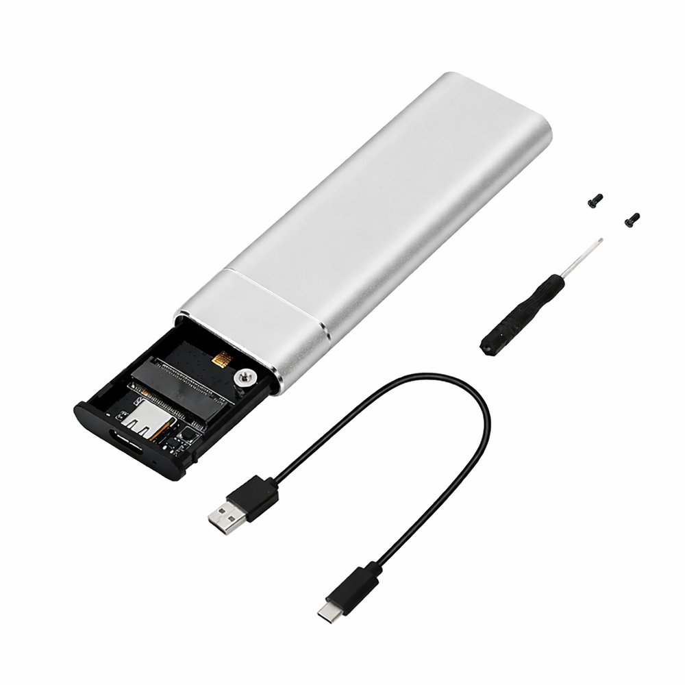 M.2 NVMe SATA SSD Enclosure USB 3.1 Type C Dual Protocol External Case