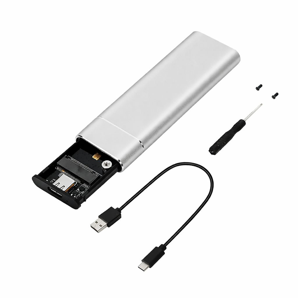 M.2 NVMe SATA SSD Enclosure USB 3.1 Type C Dual Protocol External Case