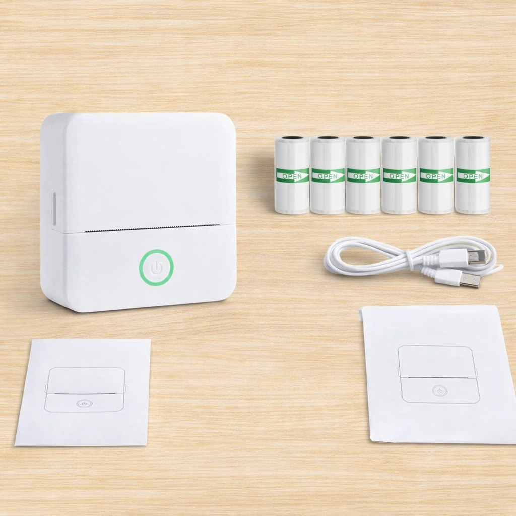 Portable Mini Bluetooth Sticker Printer Inkless Label Maker for Notes & Journals