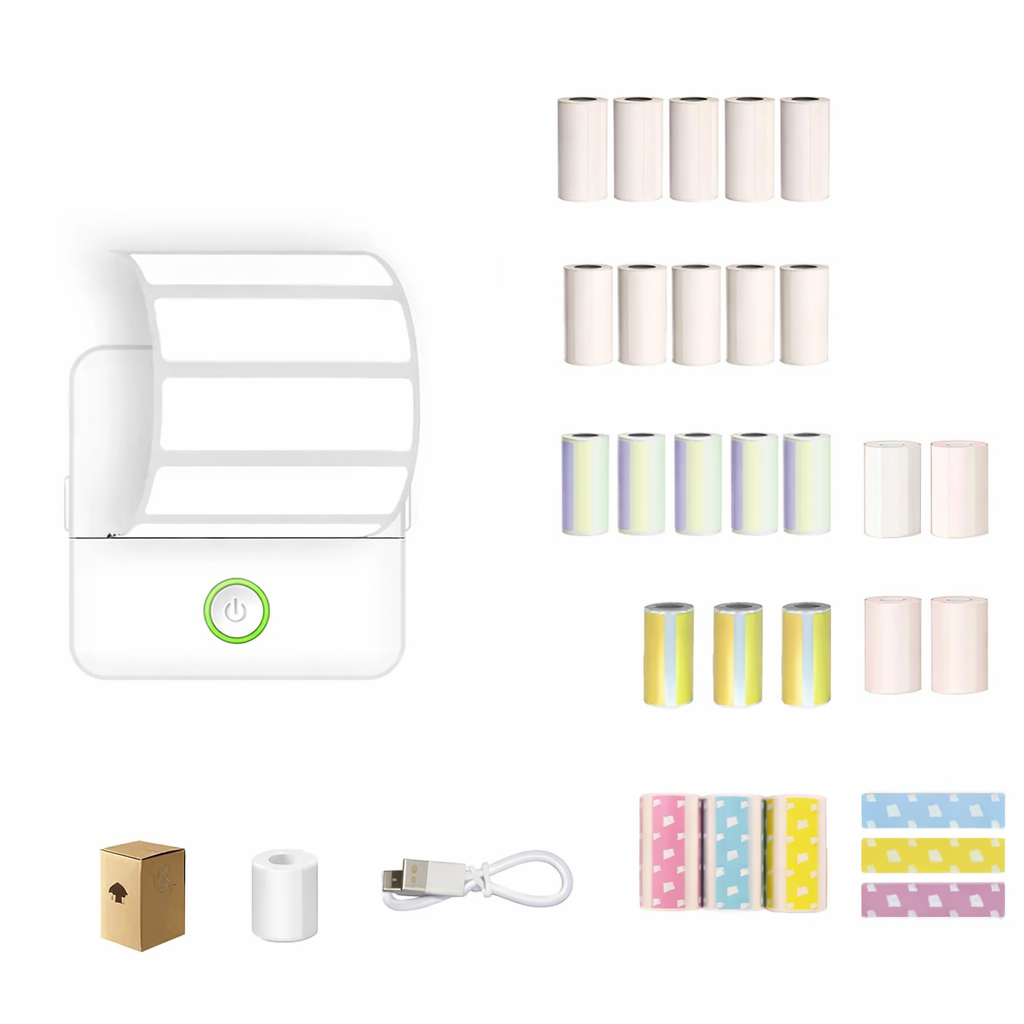Portable Mini Bluetooth Sticker Printer Inkless Label Maker for Notes & Journals