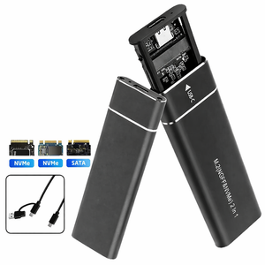 M.2 NVMe SATA SSD Enclosure USB 3.1 Type C Dual Protocol External Case