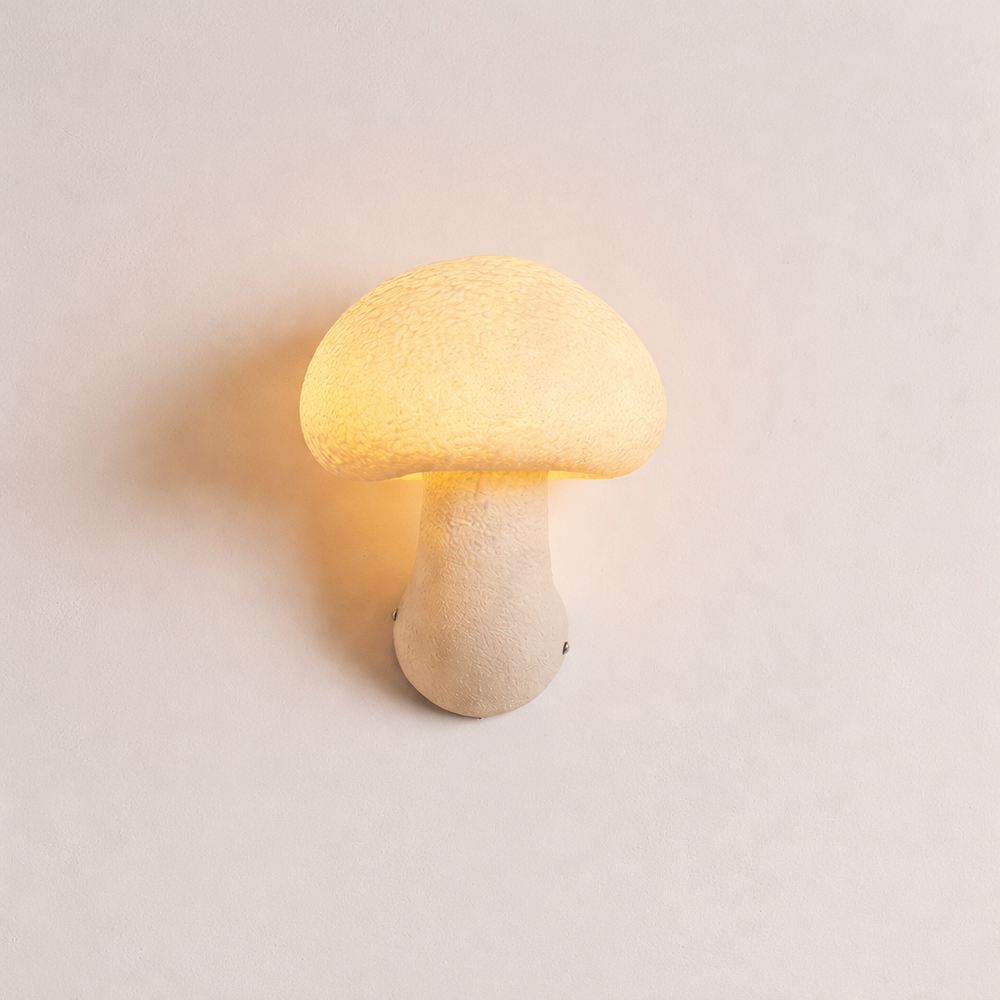 Wabi Sabi Mushroom Wall Sconce French Cream LED Bedroom Living Room Lamp