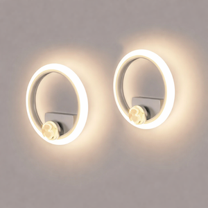 Round LED Wall Light Modern Aluminum Bedside Lamp for Bedroom Hallway