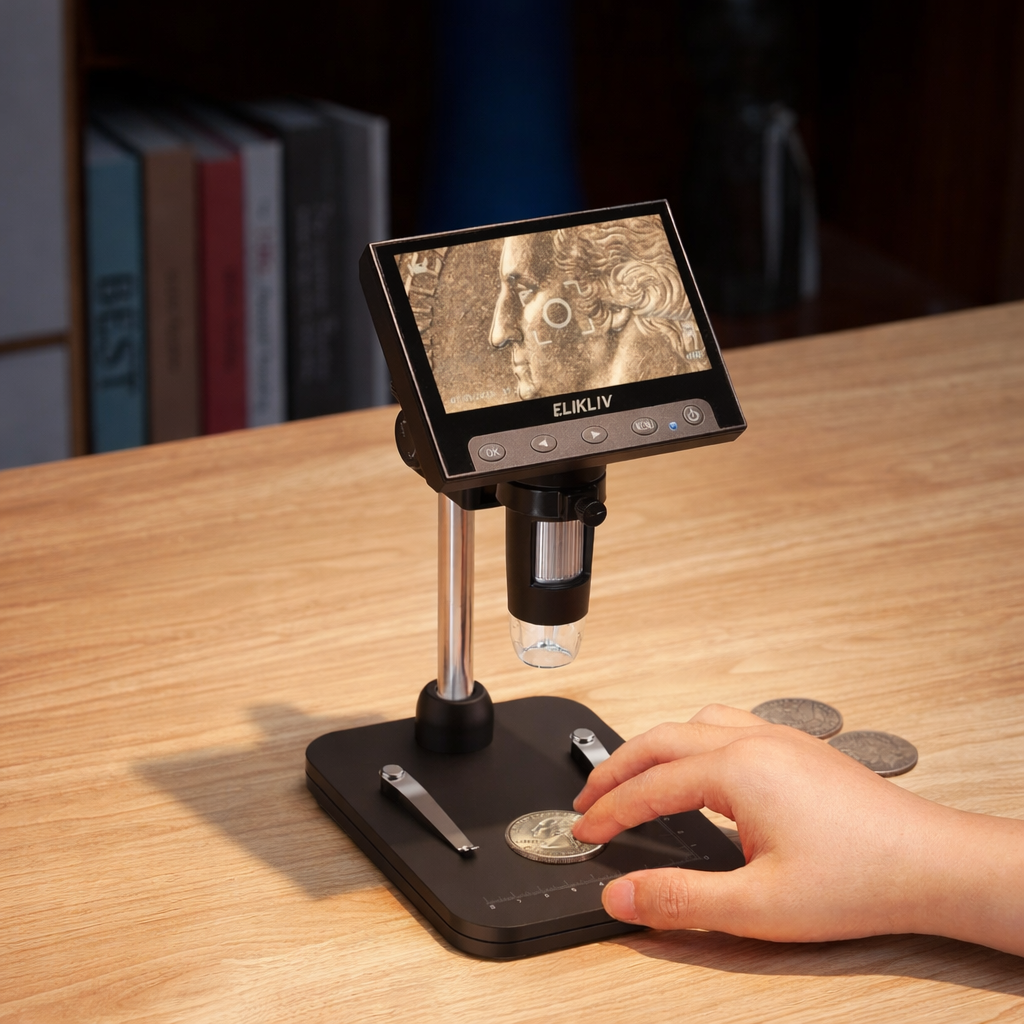 4.3 Inch LCD Digital Microscope 1000X Coin Repair Camera with LED for PC