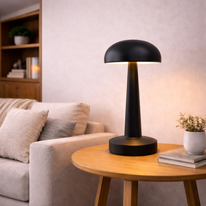 Retro LED Mushroom Table Lamp USB Rechargeable Dimmable Bedside Desk Light