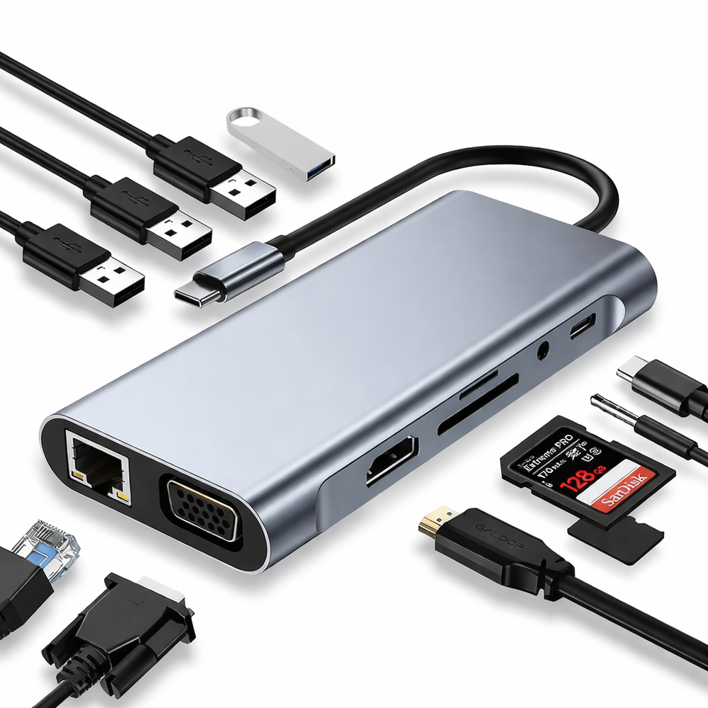USB C to HDMI Hub 3 in 1 USB 3.0 Docking Station Adapter for Laptop