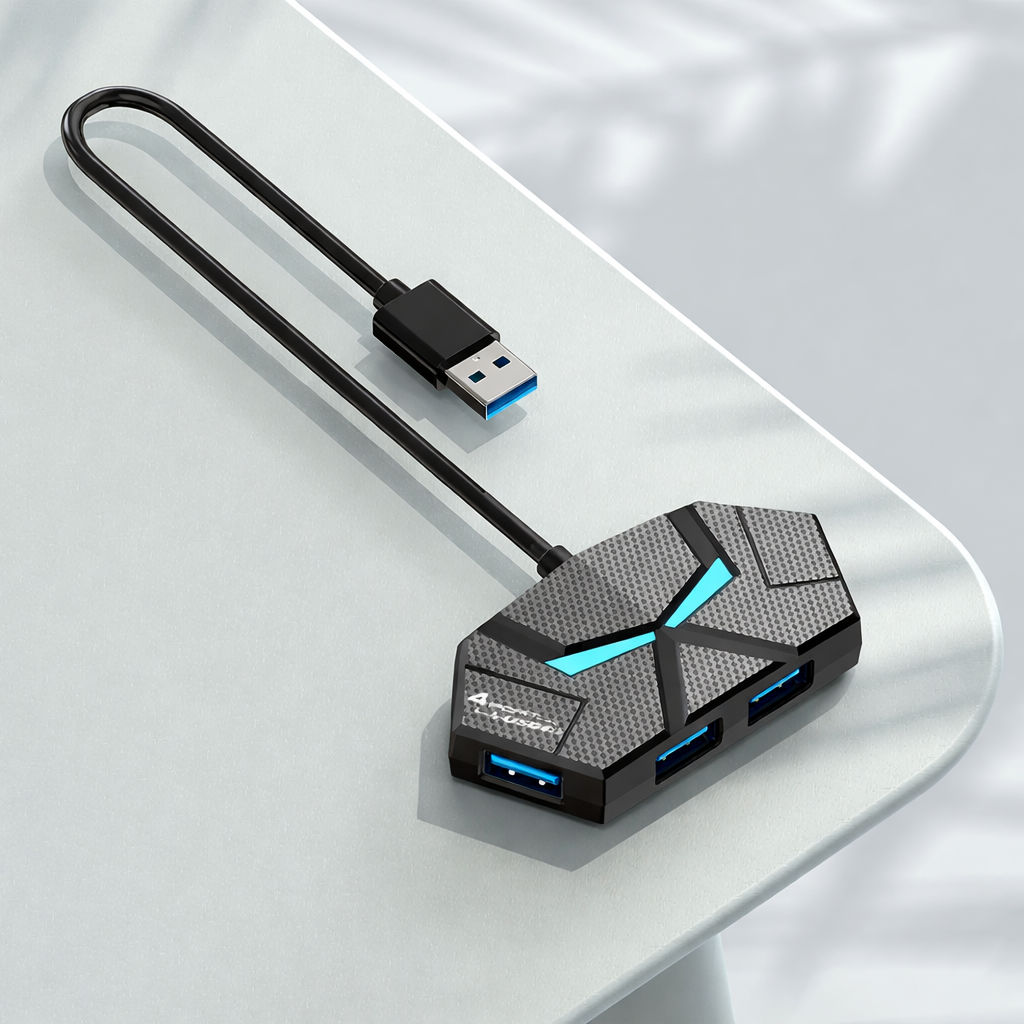 7 Port USB 3.0 Hub Powered USB Splitter 5Gbps PD Dock for Laptop PC