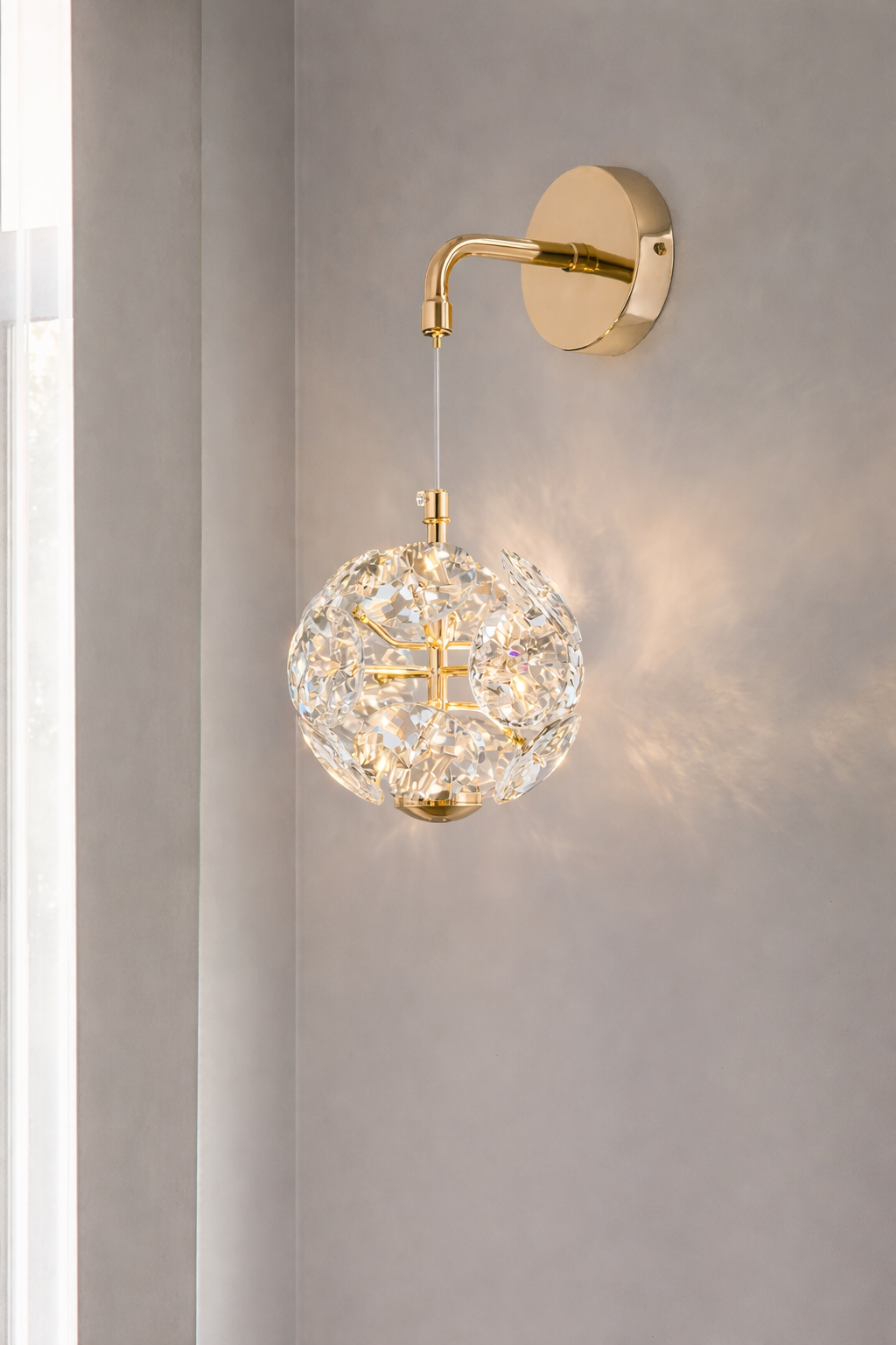 Modern K9 Crystal Bedside Wall Lamp Luxury Small Chandelier Ceiling Light Decor