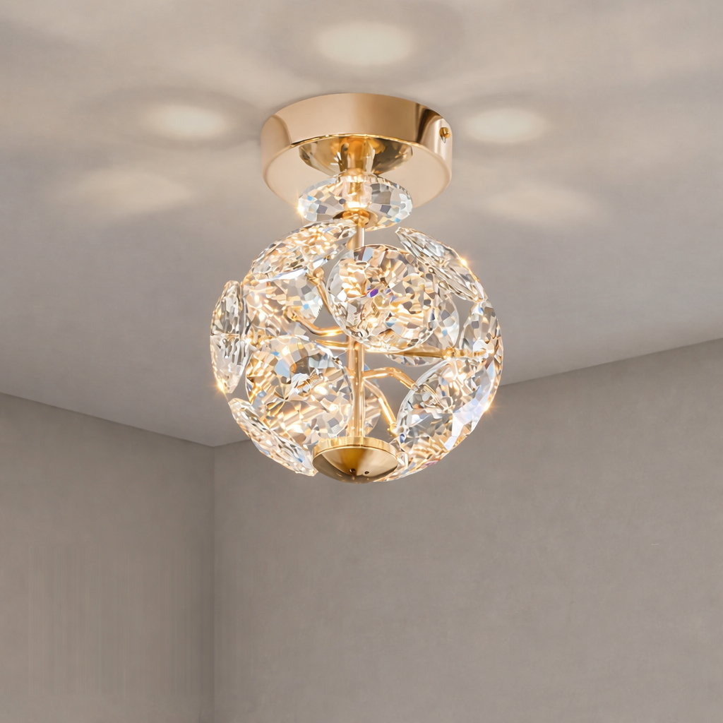 Modern K9 Crystal Bedside Wall Lamp Luxury Small Chandelier Ceiling Light Decor