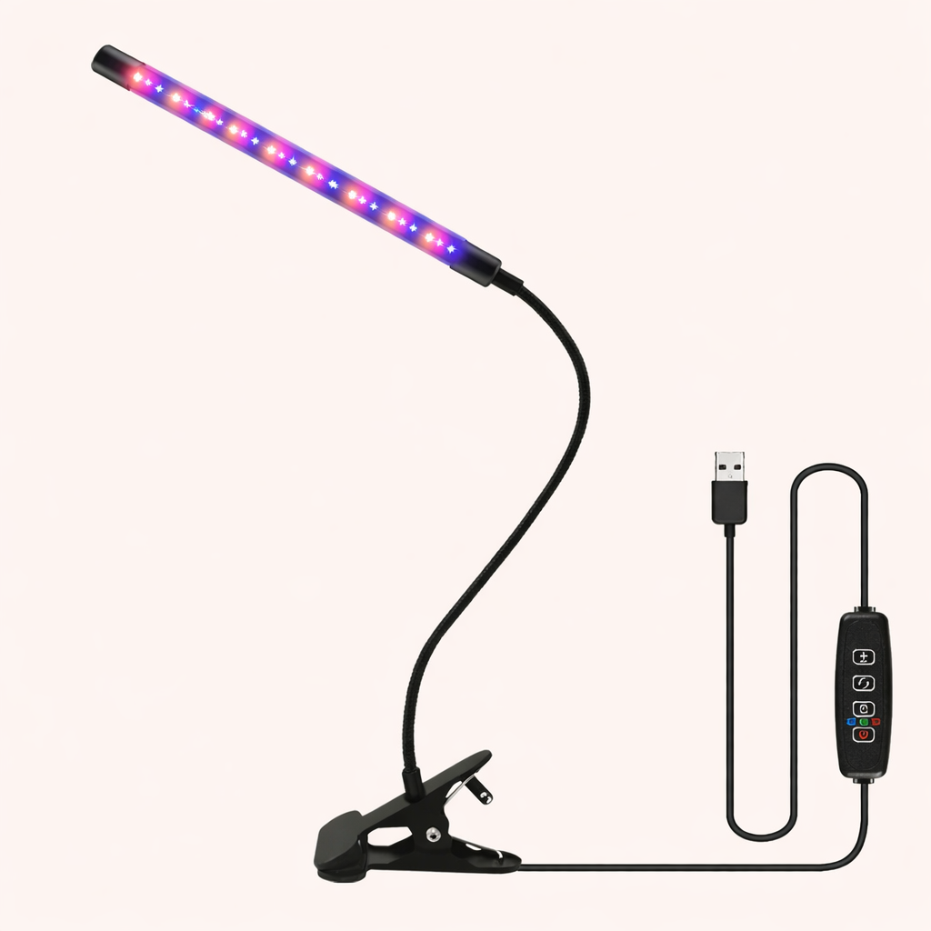 USB LED Grow Light Full Spectrum Clip Plant Lamp with Timer Control