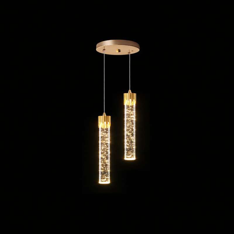 LED Water Drop Bubble Pendant Light Crystal Hanging Lamp Bedroom Dining Decor