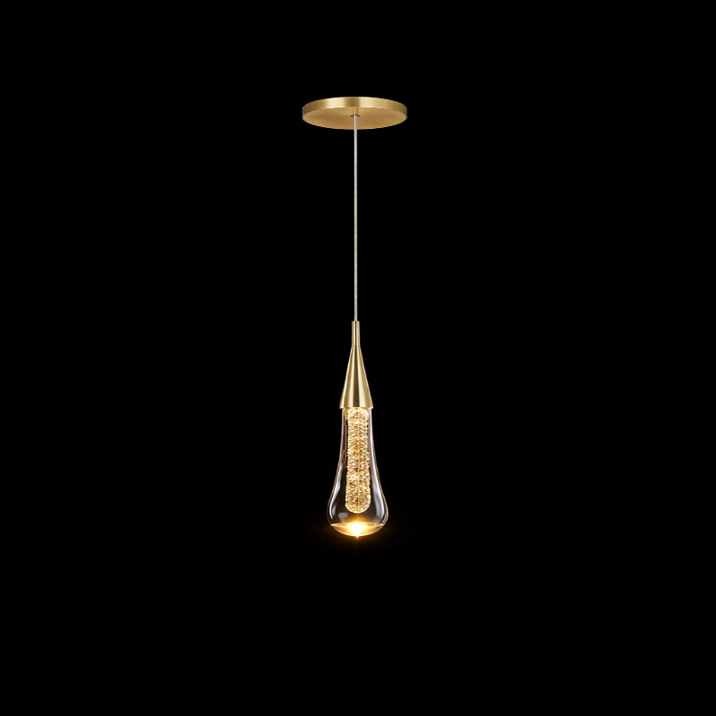 LED Water Drop Bubble Pendant Light Crystal Hanging Lamp Bedroom Dining Decor