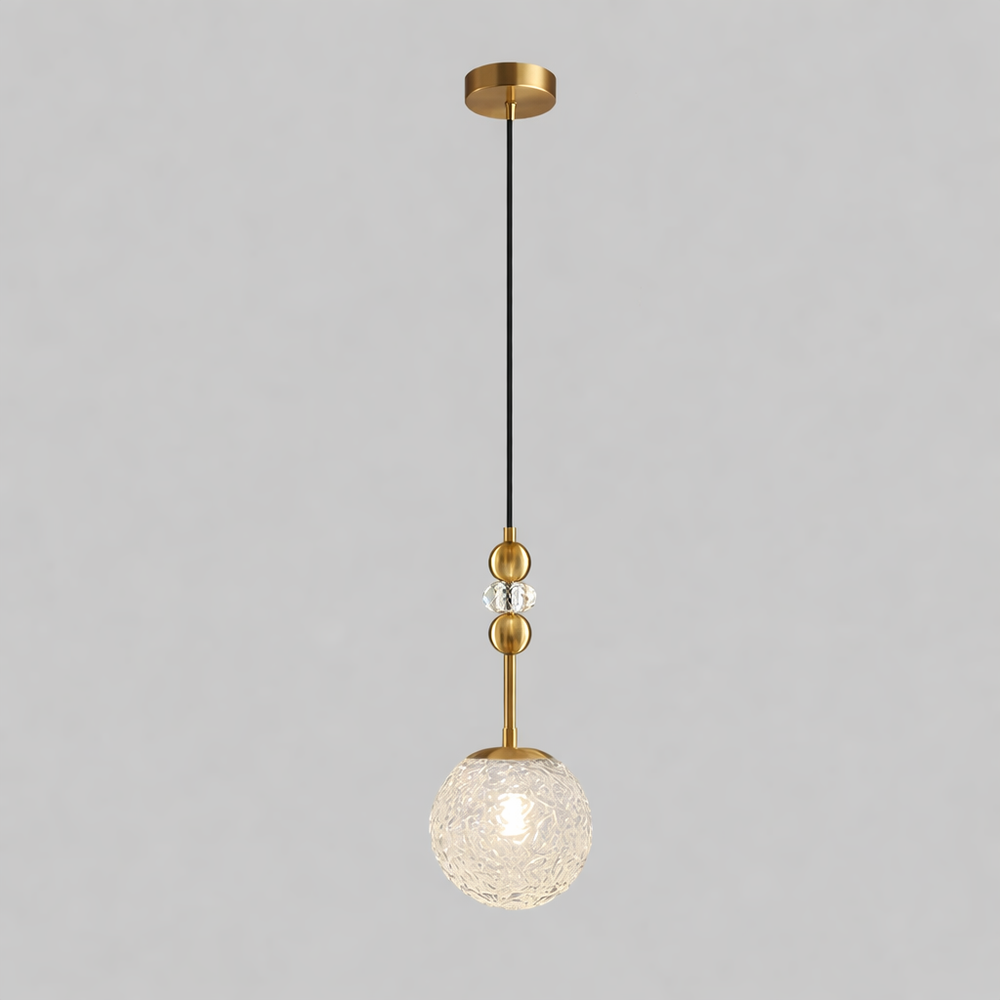 Modern Glazed Glass Chandelier Water Pattern Pendant Light Bedroom Cafe Decor