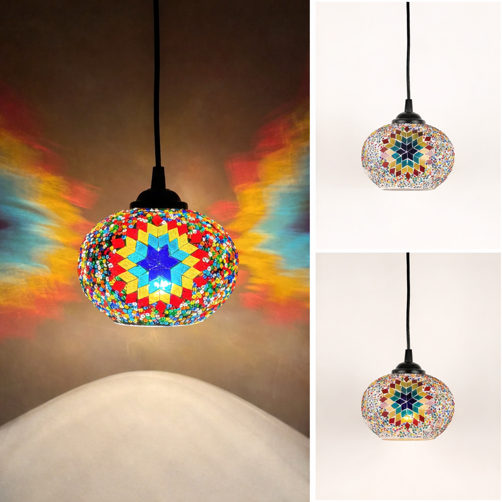 Bohemian Mosaic Pendant Light European Bar Dining Bedroom Hanging Lamp