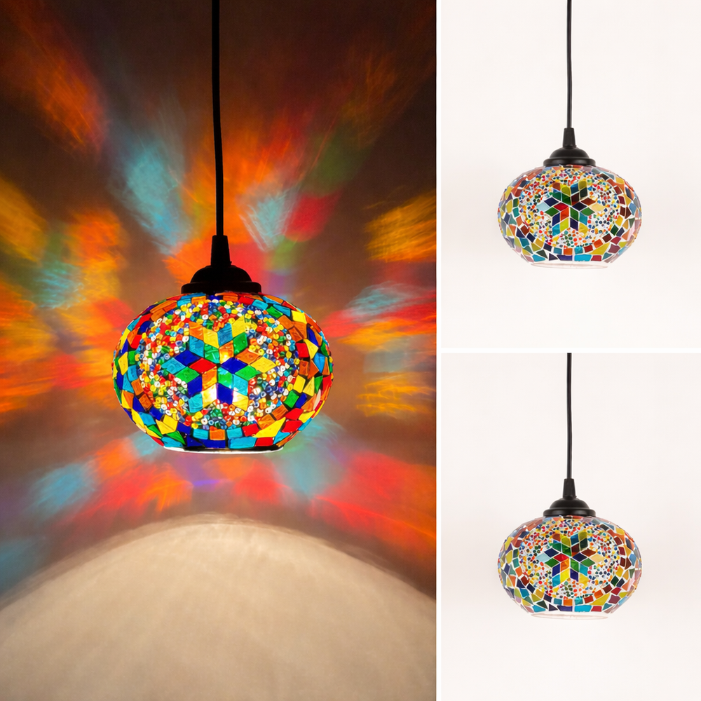 Bohemian Mosaic Pendant Light European Bar Dining Bedroom Hanging Lamp