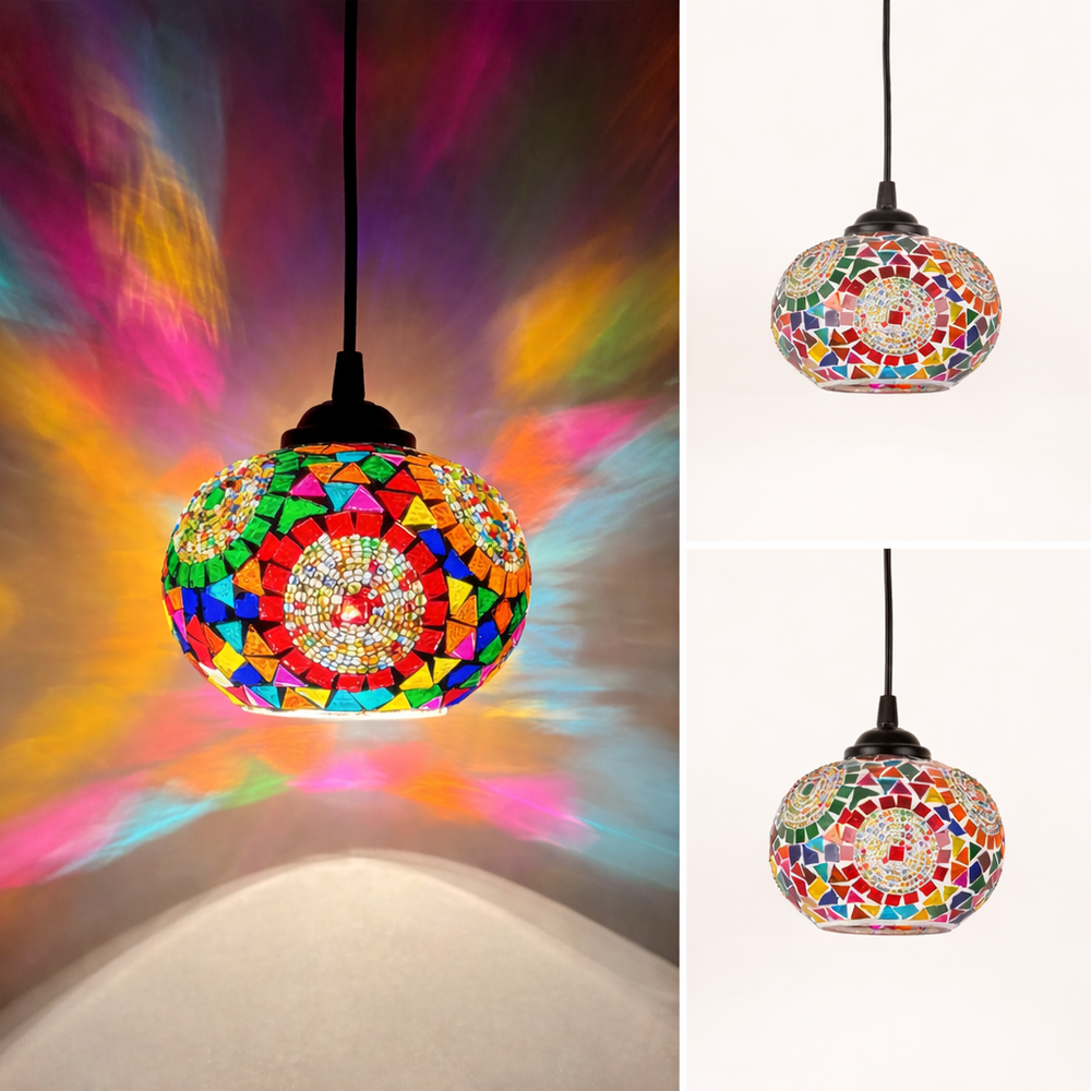 Bohemian Mosaic Pendant Light European Bar Dining Bedroom Hanging Lamp