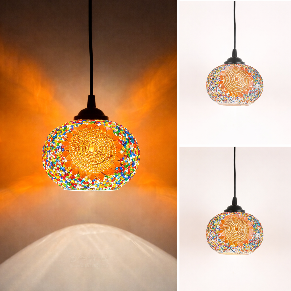 Bohemian Mosaic Pendant Light European Bar Dining Bedroom Hanging Lamp