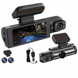 Dash Cam for Rideshare Drivers - Front & Cabin Cam with IR Night Vision