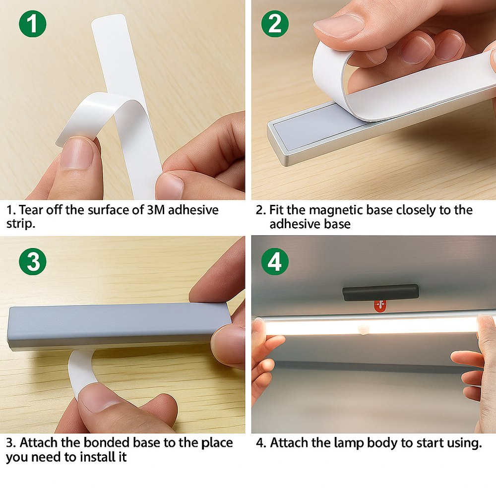 Stick Anywhere LED Motion Activated Sensor Light Rechargeable