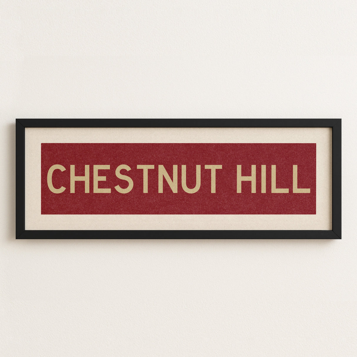 Framed Chestnut Hill Cardinal and Gold Bus Scroll