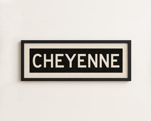Framed Cheyenne Wyoming Bus Scroll