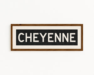 Framed Cheyenne Wyoming Bus Scroll