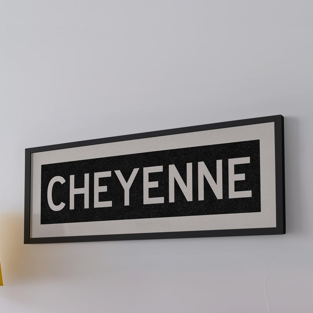 Framed Cheyenne Wyoming Bus Scroll