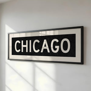 Framed Chicago Illinois Bus Scroll