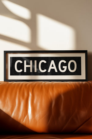 Framed Chicago Illinois Bus Scroll