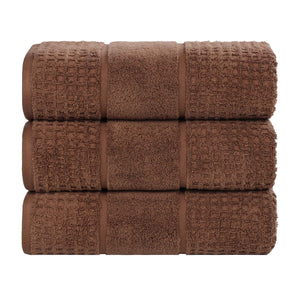 Napa Zero Twist Cotton Solid Waffle Honeycomb Bath Towel Set of 3 - Bath Towel by Superior Brand