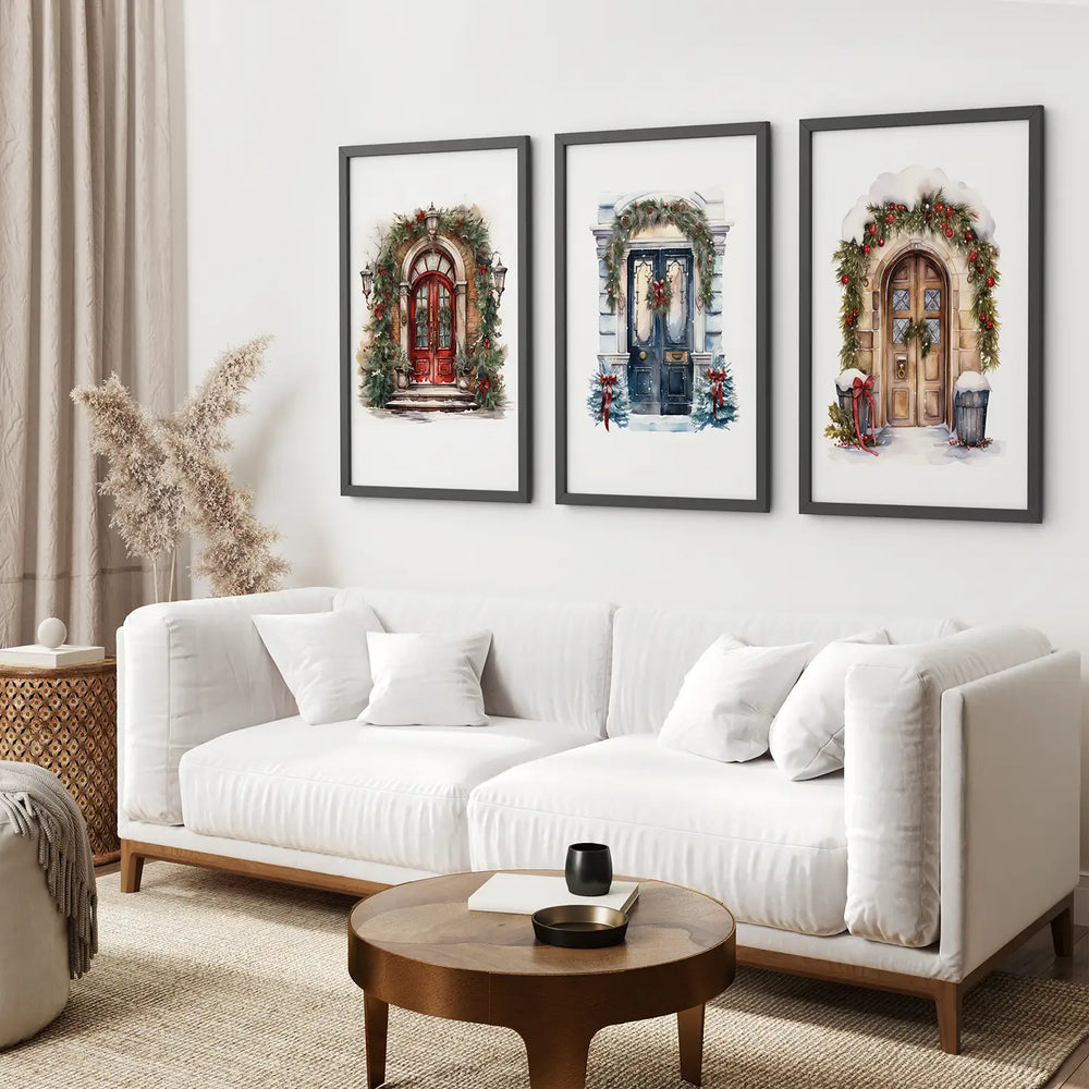 3 Piece Wall Decor Christmas Door Large Print