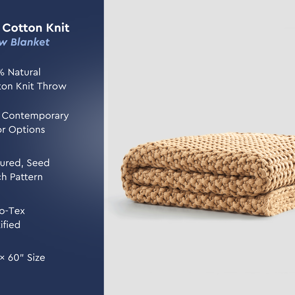 Cozy Knit Cotton Throw Blanket