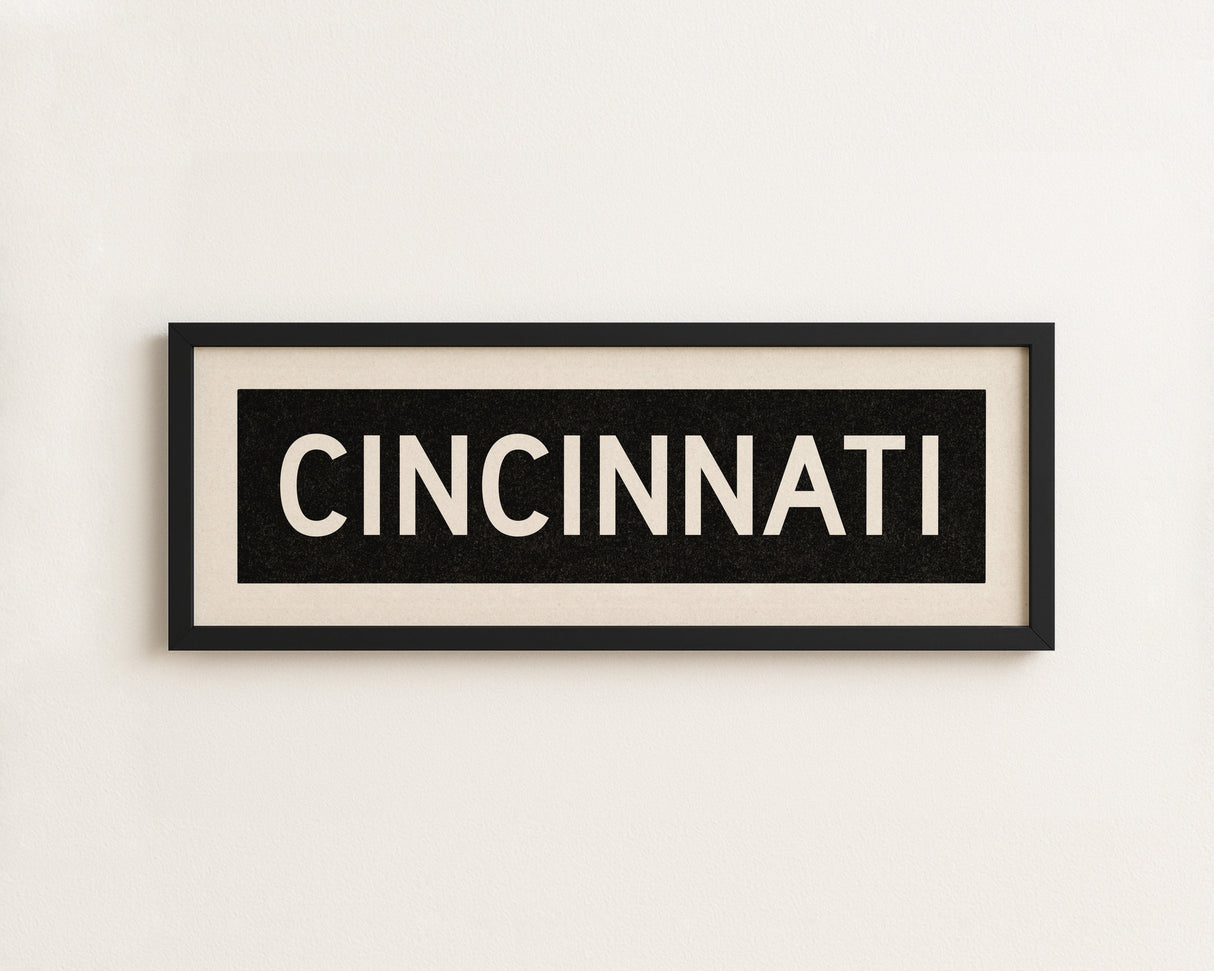 Framed Cincinnati Ohio Bus Scroll