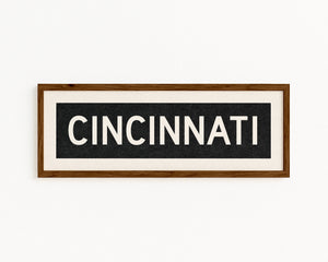 Framed Cincinnati Ohio Bus Scroll